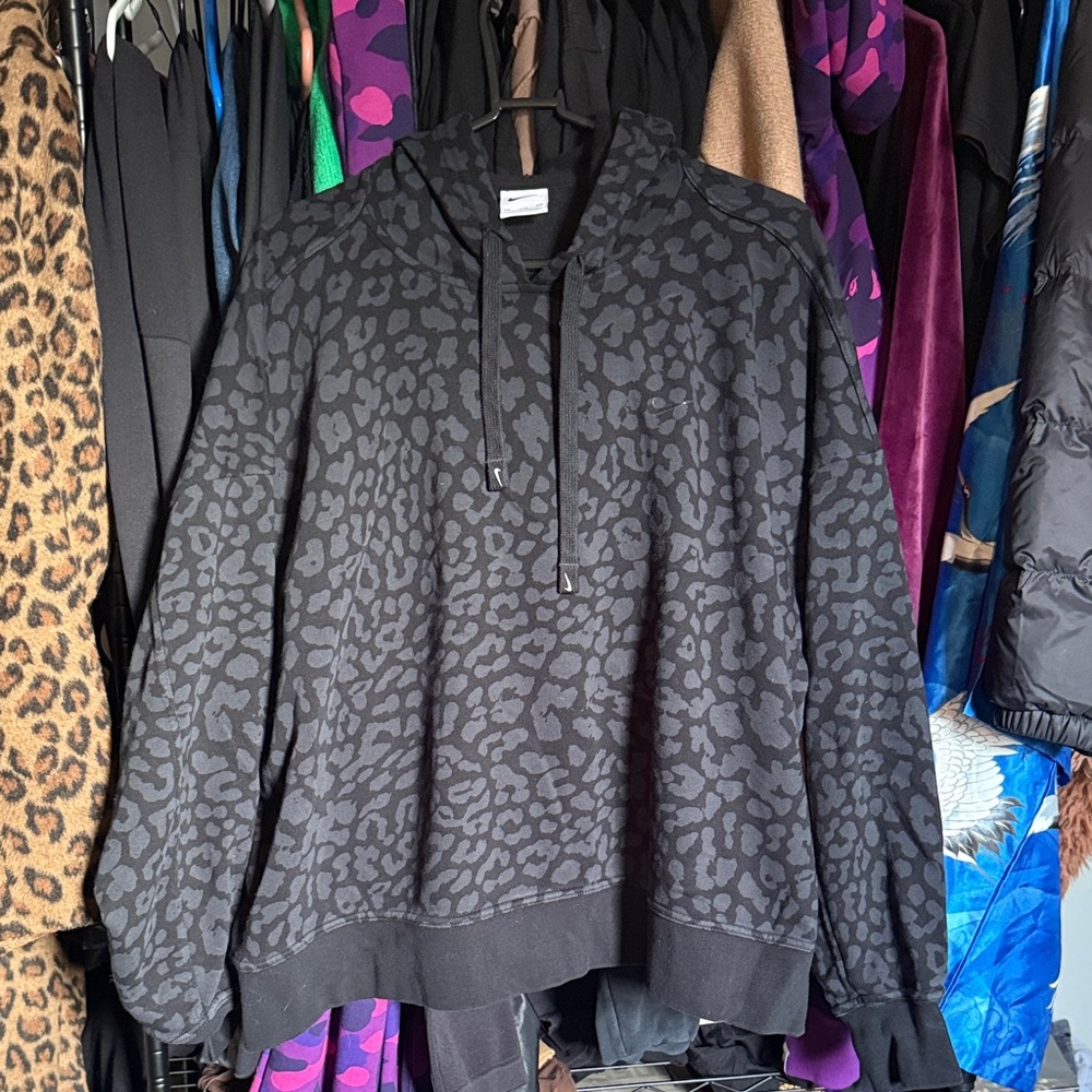 Nike Black Leopard Print Hoodie